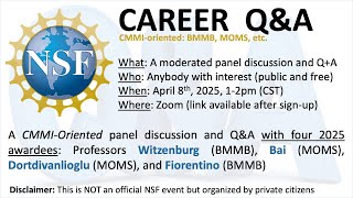 NSF (BMMB, MOMS) CAREER Q&A 2025