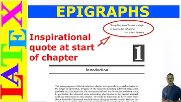 Inspiration Quote (Epigraphs) at Start of Chapter (LaTeX Tips/Solution- 32)