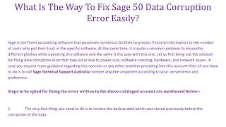 What Is The Way To Fix Sage 50 Data Corruption Error Easily