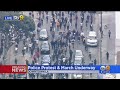 LAPD Officers Clash With Protesters In Downtown Los Angeles