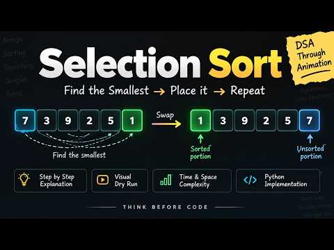 Selection Sort Explained Visually | Learn DSA Through Animation