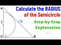 Calculate the Radius of the Semicircle Inscribed in a Right Triangle | Quick & Easy Tutorial