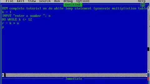 complete tutorial on Do while loop statement (generate multiplication table) QBASIC