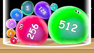 BLOB DROP - Jelly 2048, Blob Merge 3D (Suika Game) ASMR Gameplay, Crazy Merge Balls, Drop Merge Game screenshot 1