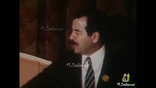 لقاء السلطان قابوس والمهيب صدام حسين