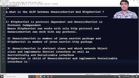 what is the diff between genericservlet and http servlet