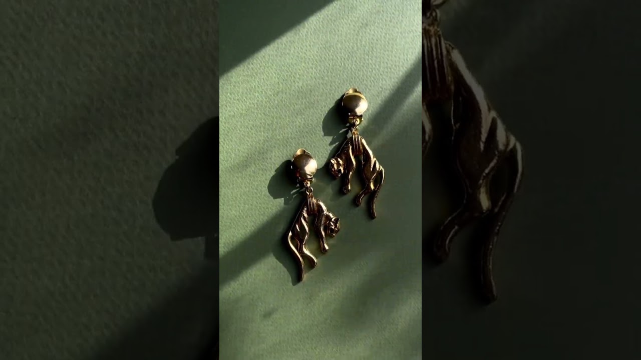 Винтажные клипсы «Пантеры»  Ар деко