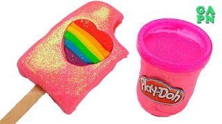 Cómo hacer helado de arco iris con Play Doh | Aprender los colores con Play Doh para niños