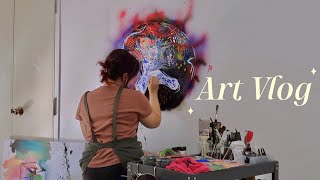 Art Vlog ✶ (art supplies, setting up paint station + painting process)