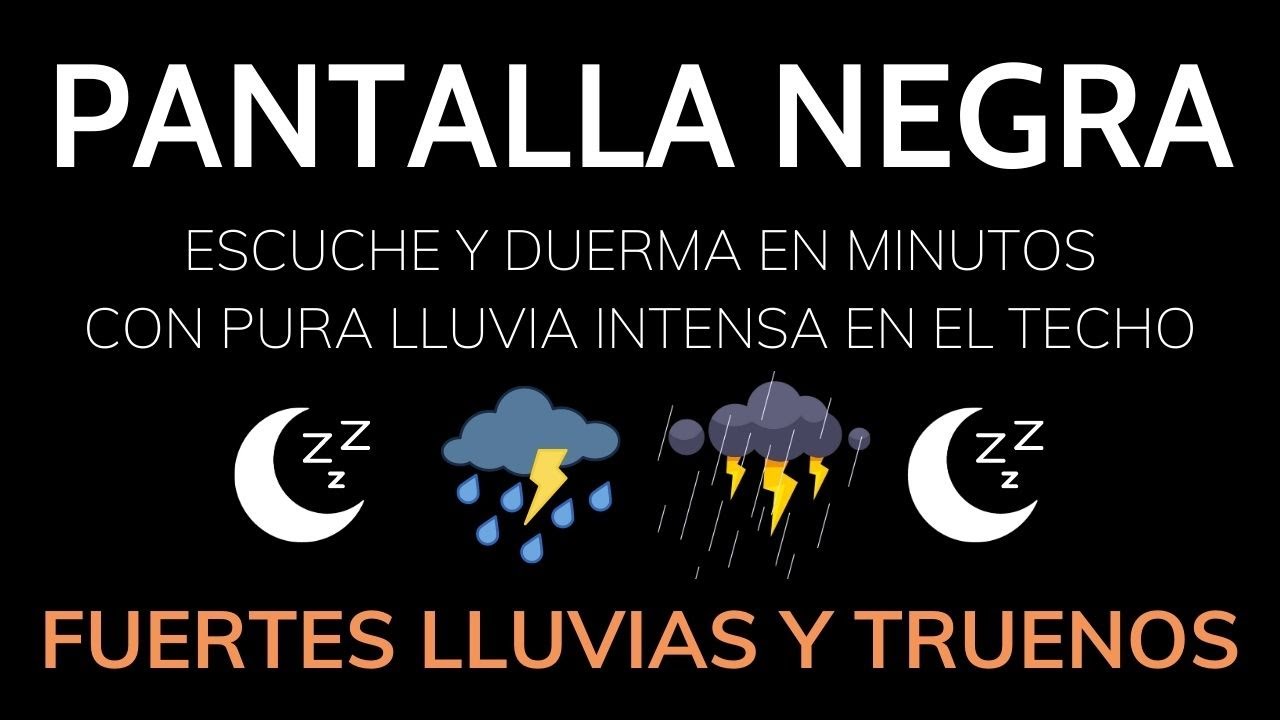 Escuche y duerma en minutos con pura Fuertes Lluvias y Truenos el techo ...