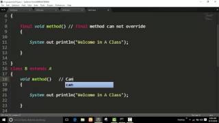 Solution 3  for override method : final method : java programs