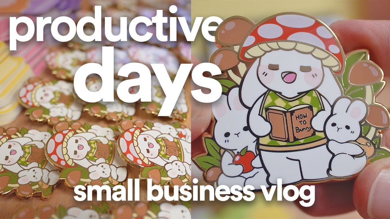 My Cozy Art Business - Going Viral, Drawing & Enamel Pins ♡ Studio Vlog ...