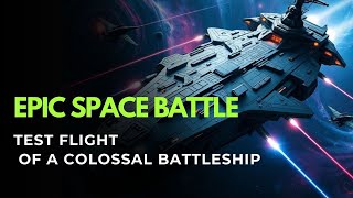 Epic Space Battle: Test Flight of a Colossal Battleship | AI-Generated Animation