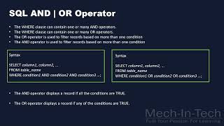 chapter 8 How to use Logical OperatorAND, OR, IN, NOT IN, BETWEEN