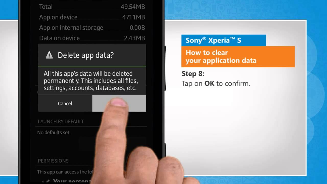 How to clear your application data in Sony® Xperia™ S