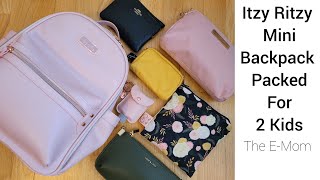How to pack Itzy Ritzy Mini Backpack for 2 Kids plus Potty Seat - Toddler & Older Sibling