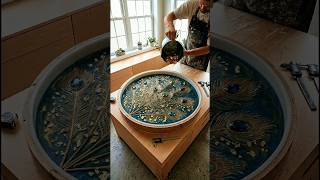 Satisfying Diy Insane Teal Gold Peacock Resin Table Build