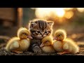 Kitten Protects Baby Ducklings 🐱🐥 | Cute & Funny Animal Moments