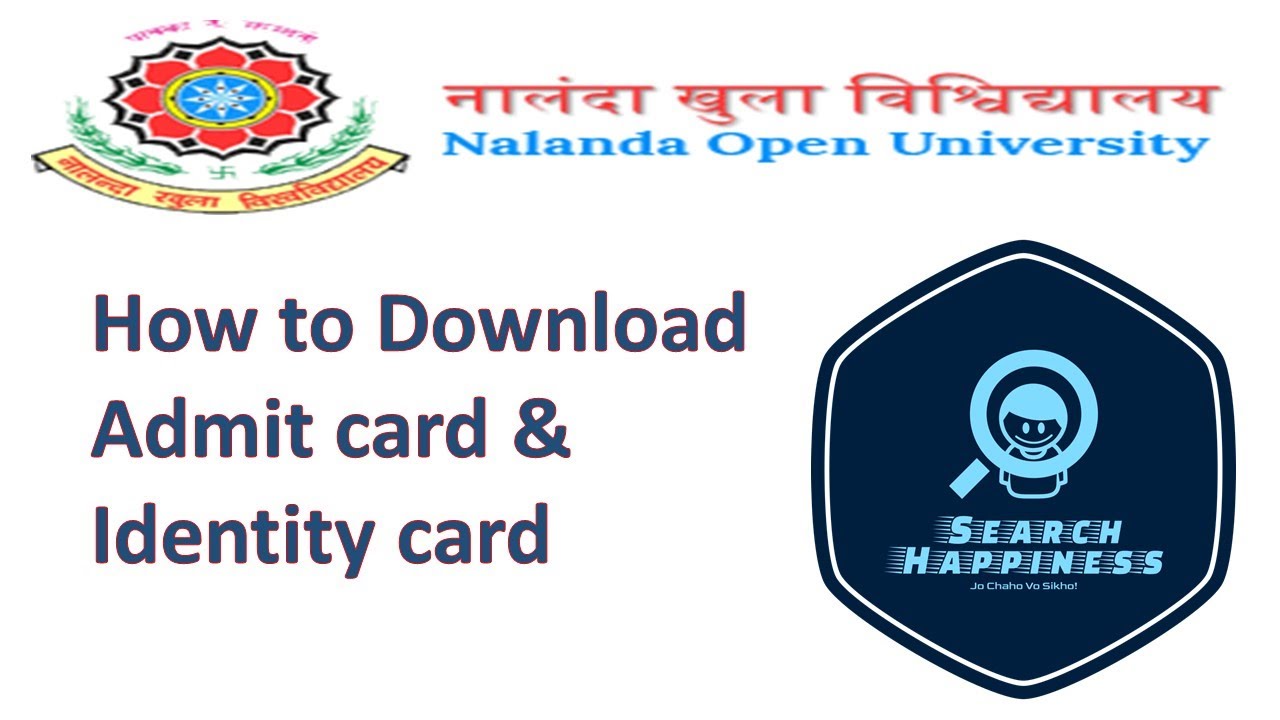 NOU se Admit card download Kaise kare/ How to download admit card in Nou/Search Happiness