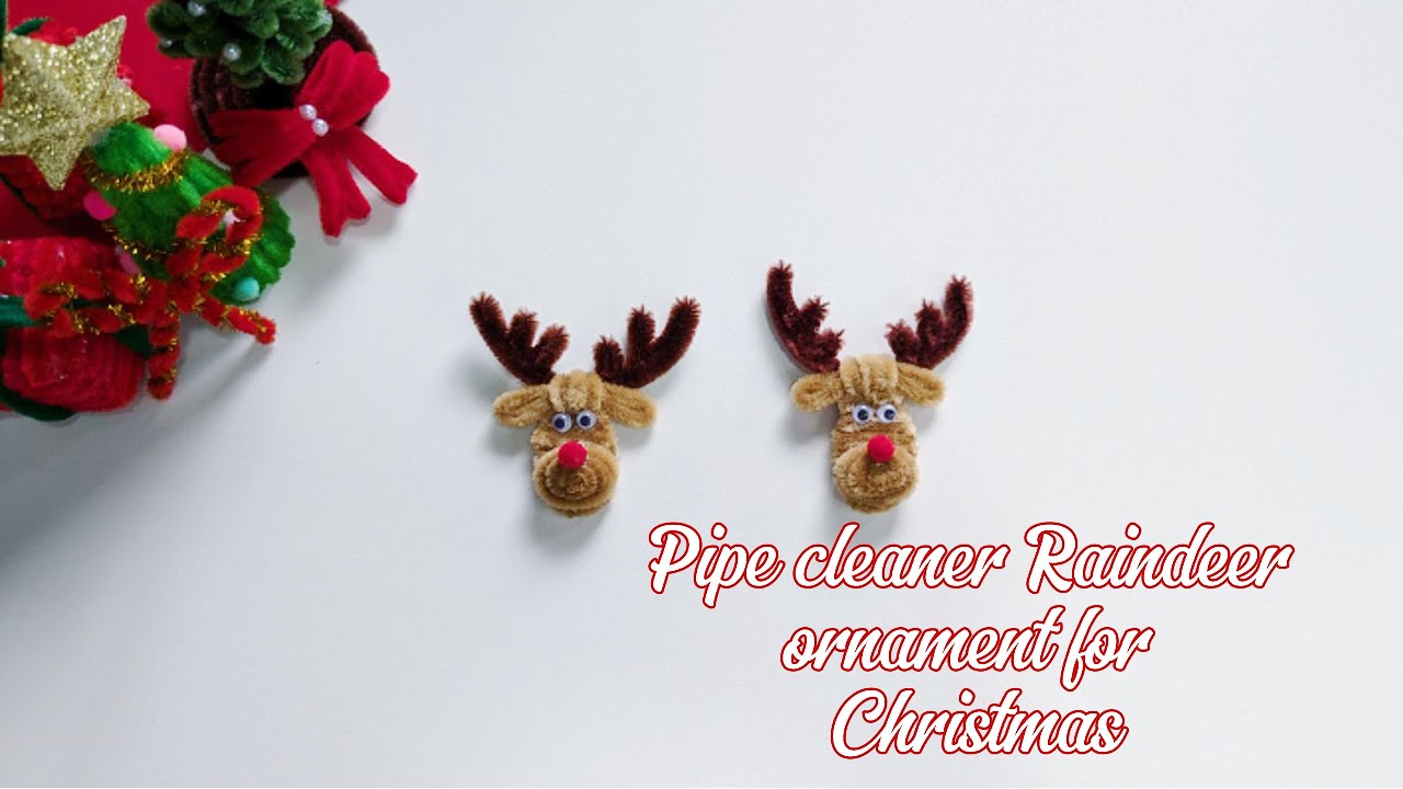 DIY Pipe cleaner Reindeer ornament for Christmas| Fuzzy wire Christmas decorations| Christmas crafts