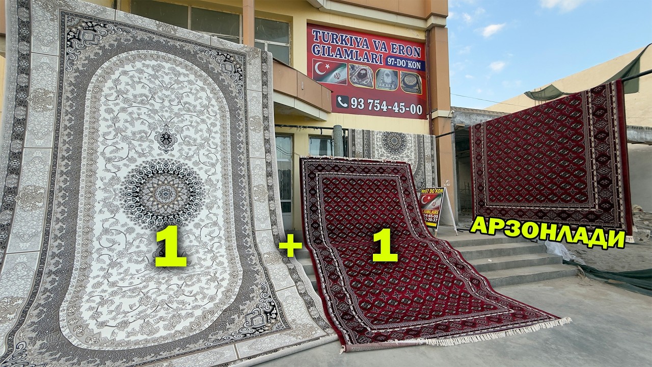 1 ГИЛАМ + 1 ГИЛАМ АКЦИЯ. 10МАРТГАЧА ШОШИЛАМИЗ ГИЛАМ НАРХЛАРИ УЗГАРДИ. GILAM NARXLARI URGANCH