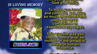 Marie M James memorial