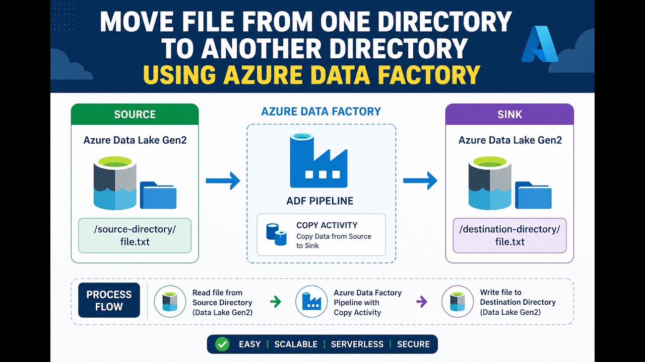 Move File from One Directory to Another Using Azure Data Factory - YouTube