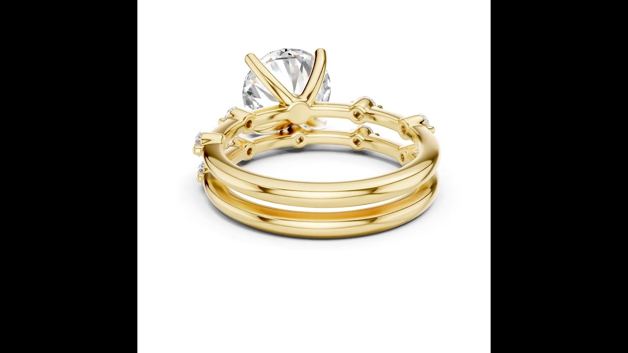 Round Cut Lab Diamond Bridal Ring Set