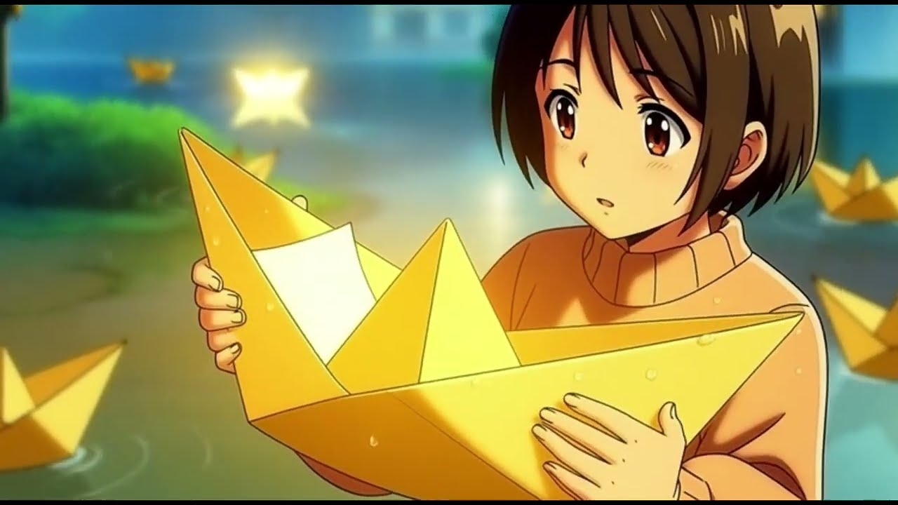 Quite Ghibli Tales | Playing in Rain with Paper Boat 