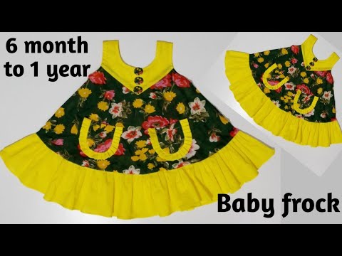 6 month to 1 year baby frock new design baby frock with pocket cutting ...