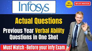 🔥Infosys Verbal Actual Questions & Answers | Infosys Previous Year Questions | Infy System Engineer