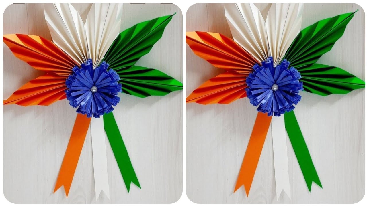 DIY Republic Day Badge/Making Indian Flag Badge/Indian Tricolor Badge/26th January Craft