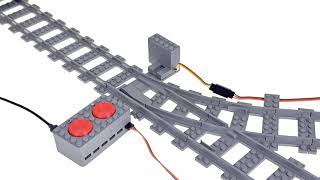Trixbrix Left Switch R40 - Fully Compatible with All Lego City Train Set