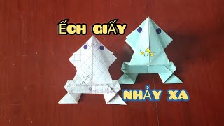 Cách gấp con ếch nhảy được xa đơn giản | How to make jumping paper frog very easy