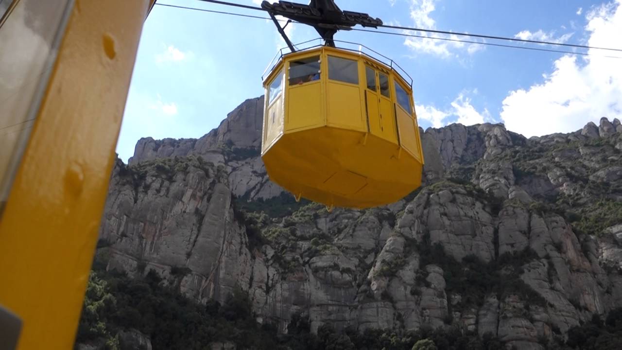 Full ride Mount Montserrat Cable Car Ride up the mountain YouTube