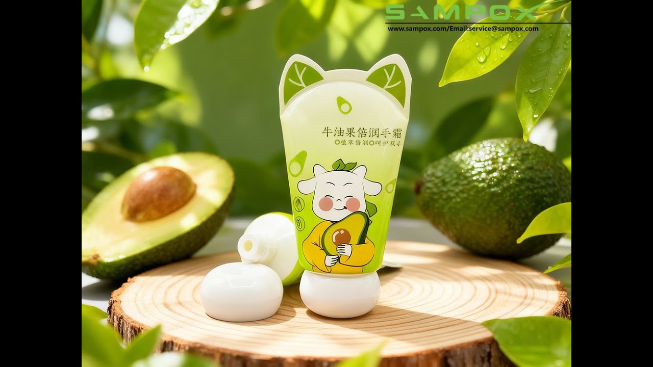 Whimsical Cat-Ear Tail PE Hand Cream Tube with Abacus Cap 30g/35mm