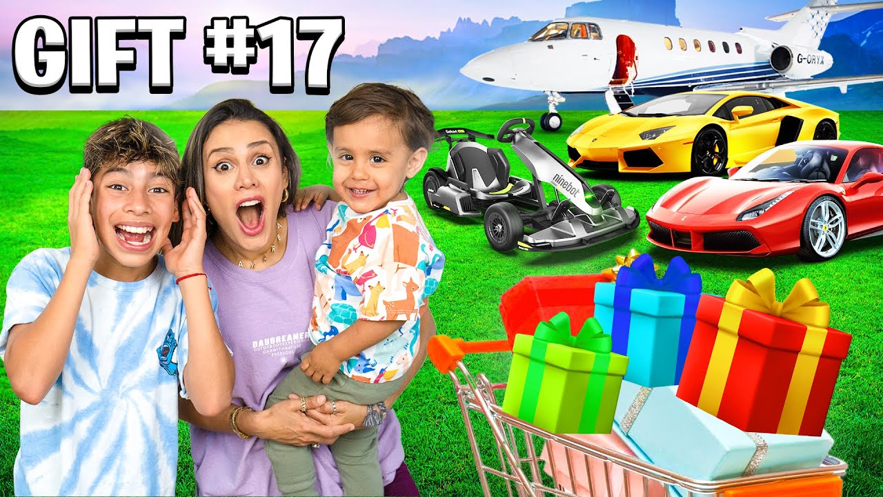 Download Surprising my Family with 17 GIFTS for 17m Subscribers!