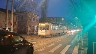 Tramvaiul V3A-93 #216 (55) trecând pe Bulevardul Pache Protopopescu.
