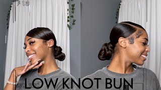 HOW TO: LOW KNOT BUN W. BRAIDING HAIR