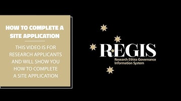 Completing a Site Application in REGIS