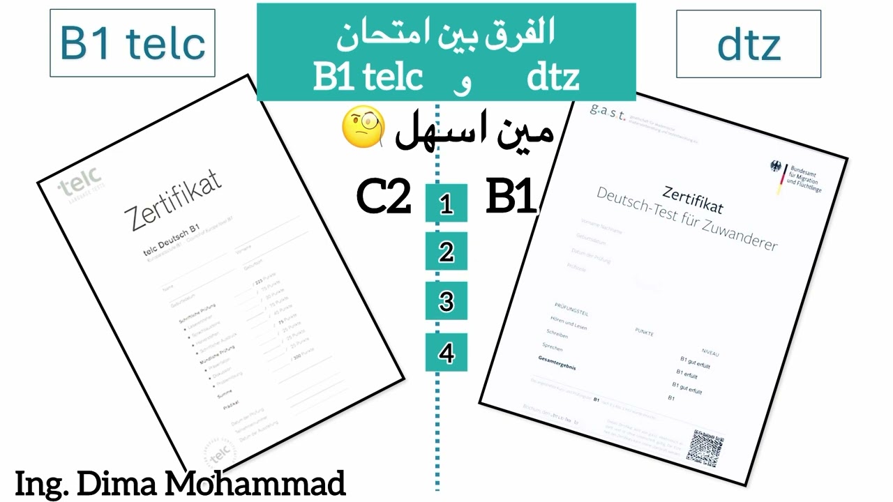 الفرق بين امتحان ال DTZ و telc ..مهم جدا 