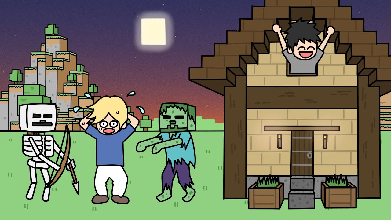 Work Hard or Get Eaten: A Day in Minecraft!