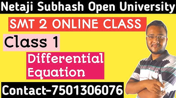 Netaji Subhash Open University/SMT 2 Class/Differential Equation/Math Series/NSOU