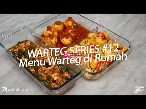 Menu Masakan Warteg : TUMIS TOGE TAHU KUNING, TELUR BULAT BALADO TERASI, CUMI CABAI HIJAU