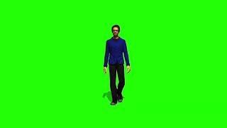 Man Walking Green Screen Video For Chroma Key [No Copyright]