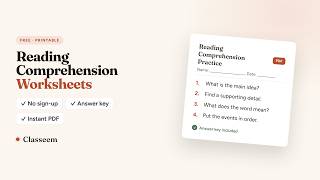 Free Reading Comprehension Worksheet Generator — Printable Passages & Questions (No Sign-Up)