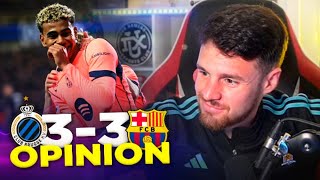 FC BARCELONA DRAWS 3-3 AGAINST BRUGGE