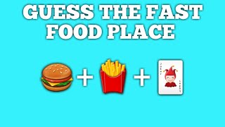 GUESS THE FAST 🍟🍔FOOD PLACE By Emoji (Emoji Quiz)