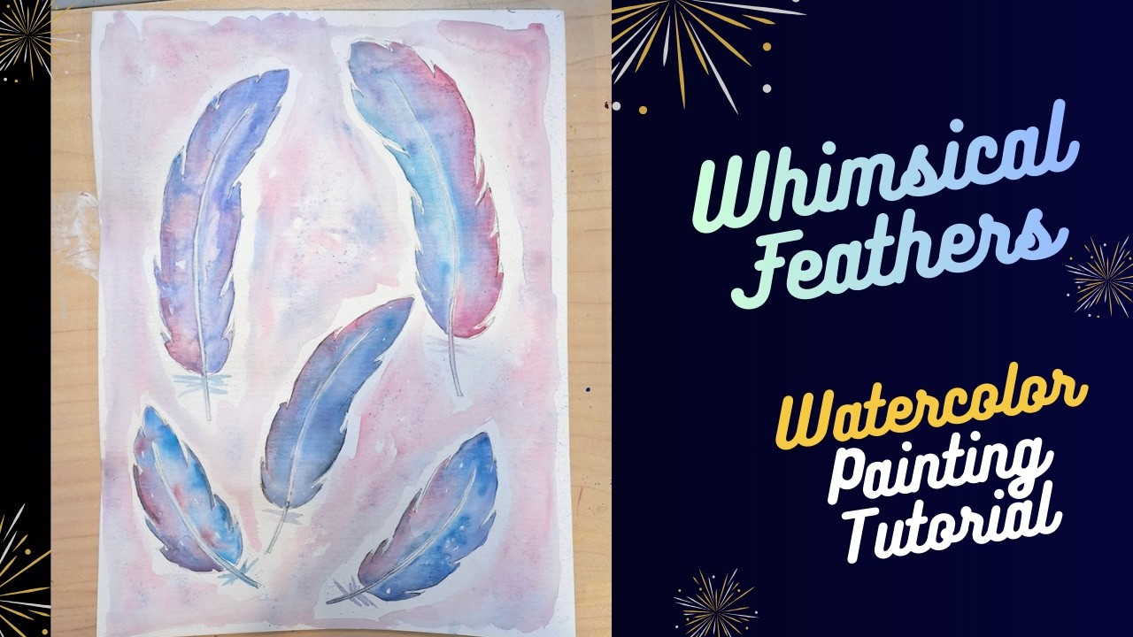 Quick Watercolor Feathers Painting | Relaxing Art Tutorial