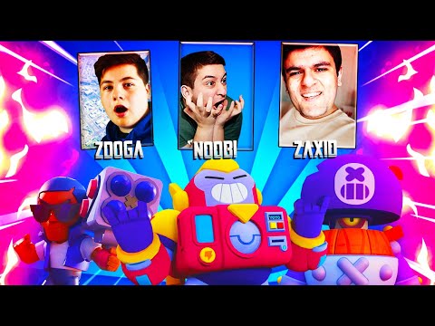 3 იუთუბერი Brawl Ball Brawl Stars ქართულად @GeoZaxidVlogger ZdOgA Ubralod Noobi